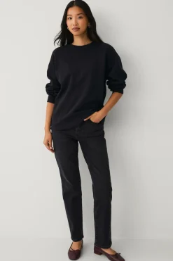 Ellos Sweatshirts & Hoodies>Collection Sweatshirt med børstet inderside sort