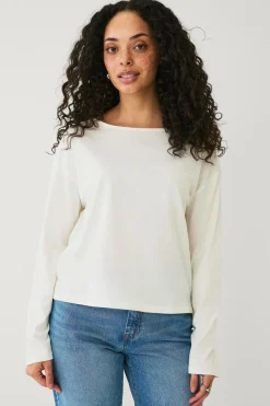 Ellos Basistøj>Collection Top med afslappet pasform Cremet hvid