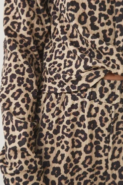 Ellos Collection Top med knudedetalje leopardmønstret New