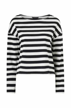 Ellos Collection Top med afslappet pasform Sort/hvid Clearance