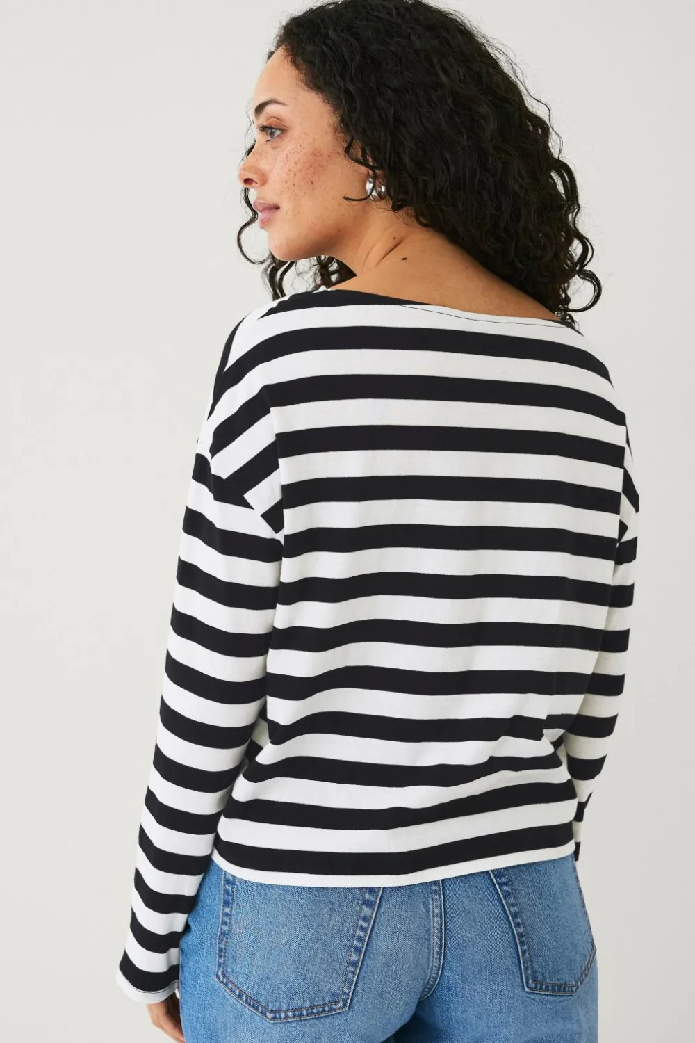 Ellos Collection Top med afslappet pasform Sort/hvid Clearance