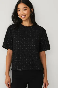 Ellos Toppe & Tank-Toppe>Collection Top med korte ærmer sort