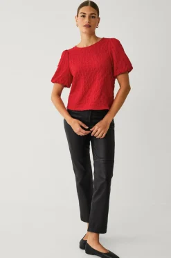 Ellos Toppe & Tank-Toppe>Collection Top med ballonærmer Rød