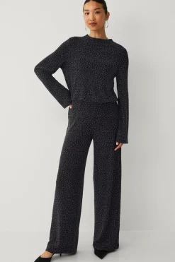 Ellos Collection Top med rhinstene sort