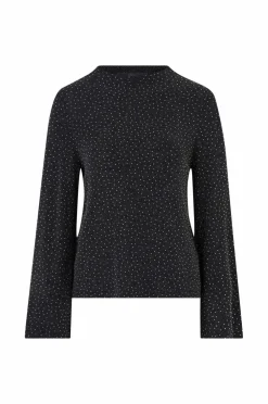 Ellos Collection Top med rhinstene sort