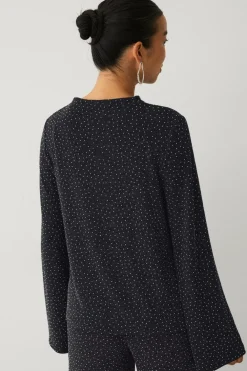 Ellos Collection Top med rhinstene sort