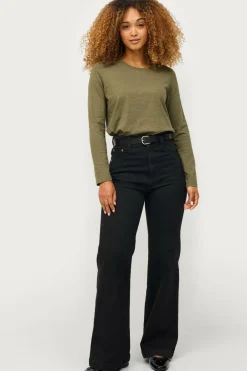 Ellos Collection Top i blød bomuldsblonde Green Outlet