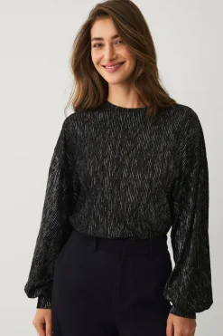 Ellos Collection Top med pufærmer sort Discount