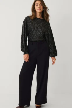 Ellos Collection Top med pufærmer sort Discount