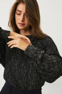 Ellos Collection Top med pufærmer sort Discount