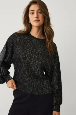 Ellos Collection Top med pufærmer sort Discount