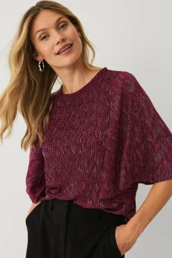 Ellos Toppe & Tank-Toppe>Collection Top med sommerfugleærme Rød