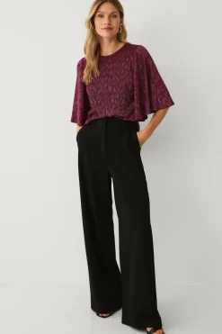 Ellos Toppe & Tank-Toppe>Collection Top med sommerfugleærme Rød