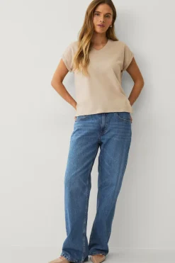 Ellos Basistøj>Collection Top med v-hals Beige