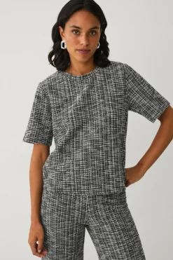 Ellos Toppe & Tank-Toppe>Collection Top med bouclé-struktur sort