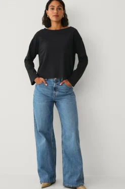 Ellos Collection Top med afslappet pasform Sort Online