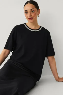 Ellos Toppe & Tank-Toppe>Collection Top med rhinsten sort