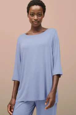 Ellos Nattøj|Loungewear & Homewear>Collection Top med 3/4 lange ærmer Blå
