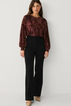 Ellos Collection Top med ballonærmer Bordeaux Sale