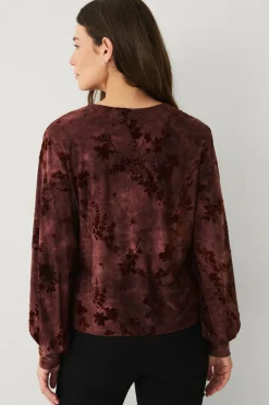 Ellos Collection Top med ballonærmer Bordeaux Sale