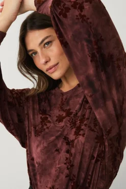 Ellos Collection Top med ballonærmer Bordeaux Sale