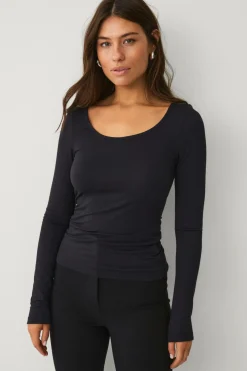 Ellos Basistøj>Collection Top med rund hals Sort