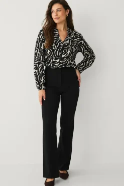 Ellos Collection Top med struktur Sort creme mønstret Online