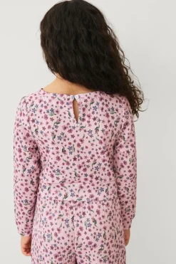 Ellos Collection Top med knudedetalje rosa blomsteragtig Outlet