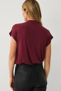 Ellos Collection Top med rynkede detaljer Bourgogne Discount