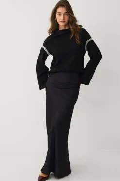 Ellos Collection Top med Bådhals sort Clearance