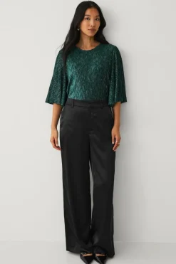 Ellos Toppe & Tank-Toppe>Collection Top med sommerfugleærme Grøn