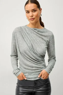 Ellos Toppe & Tank-Toppe>Collection Top med drapering Grå