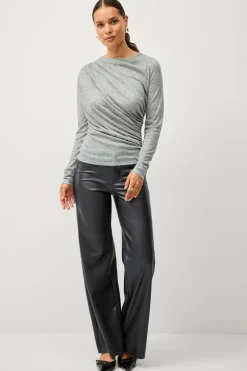 Ellos Toppe & Tank-Toppe>Collection Top med drapering Grå