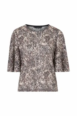 Ellos Toppe & Tank-Toppe>Collection Top med udslåede ærmer Sortbeige