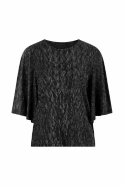 Ellos Collection Top med sommerfugleærme sort Best