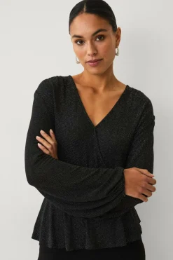 Ellos Collection Top med peplumdesign Sort
