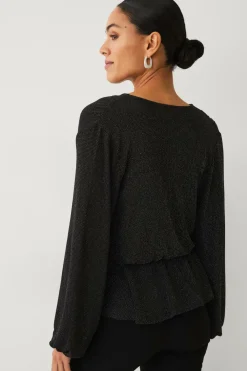 Ellos Collection Top med peplumdesign Sort