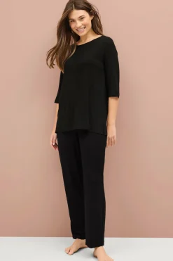 Ellos Collection Top med 3/4 lange ærmer Sort Online