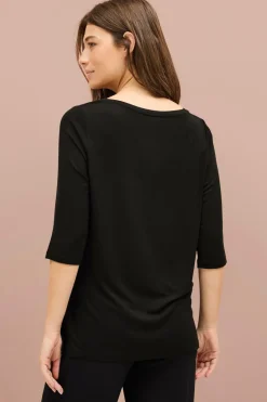 Ellos Collection Top med 3/4 lange ærmer Sort Online