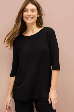 Ellos Collection Top med 3/4 lange ærmer Sort Online