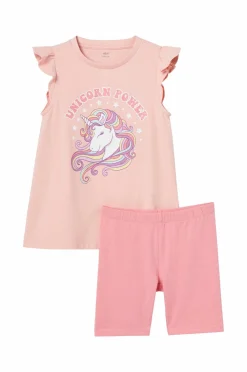 Ellos Sæt Til Børn>Collection Top + Cykelshorts Tyra Abrikos + lyserød