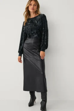 Ellos Toppe & Tank-Toppe>Collection Top med ballonærmer mørk blå