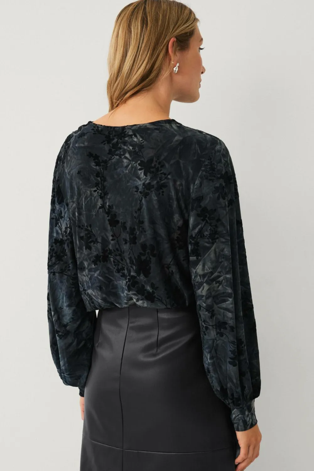 Ellos Toppe & Tank-Toppe>Collection Top med ballonærmer mørk blå