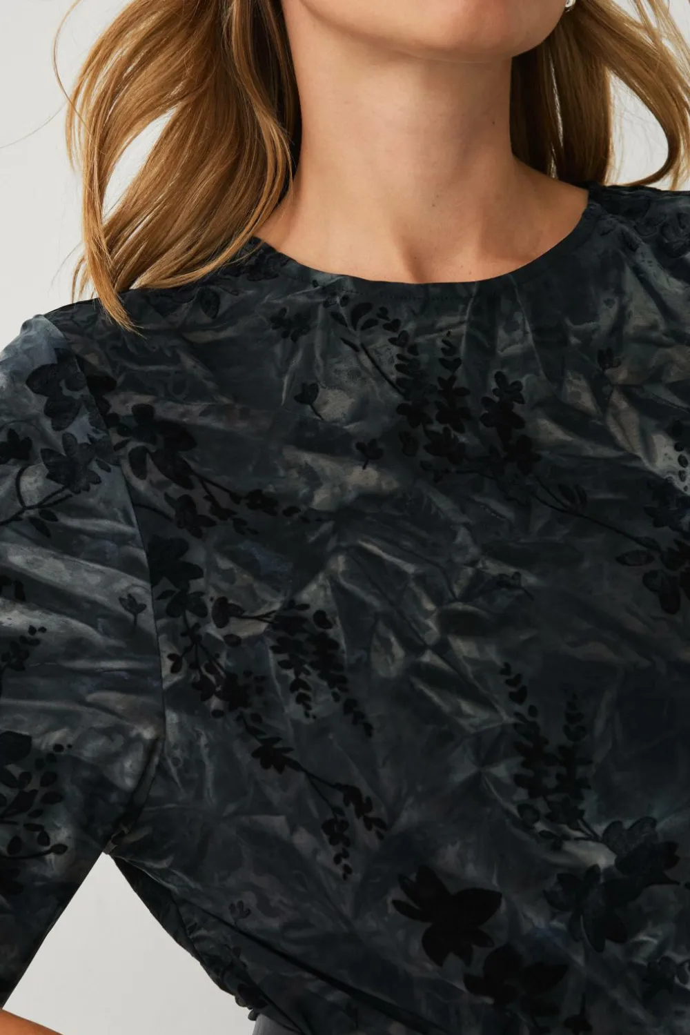 Ellos Toppe & Tank-Toppe>Collection Top med ballonærmer mørk blå