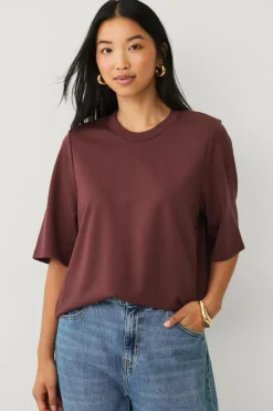 Ellos Collection Top i kraftig strik Vinrød Sale