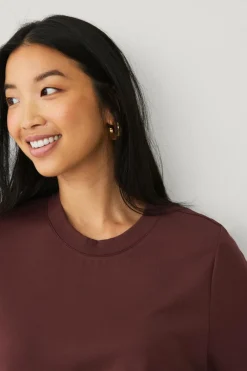 Ellos Collection Top i kraftig strik Vinrød Sale