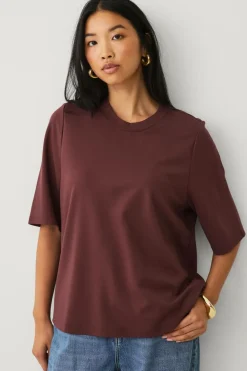 Ellos Collection Top i kraftig strik Vinrød Sale