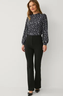 Ellos Collection Top Sort creme mønstret Outlet