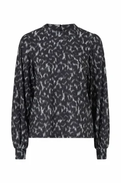 Ellos Collection Top Sort creme mønstret Outlet