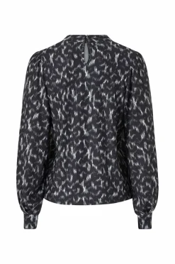 Ellos Collection Top Sort creme mønstret Outlet